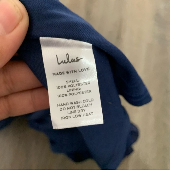 NWT lulus celebration time navy blue sleeveless tiered midi dress size XL - Picture 6 of 7